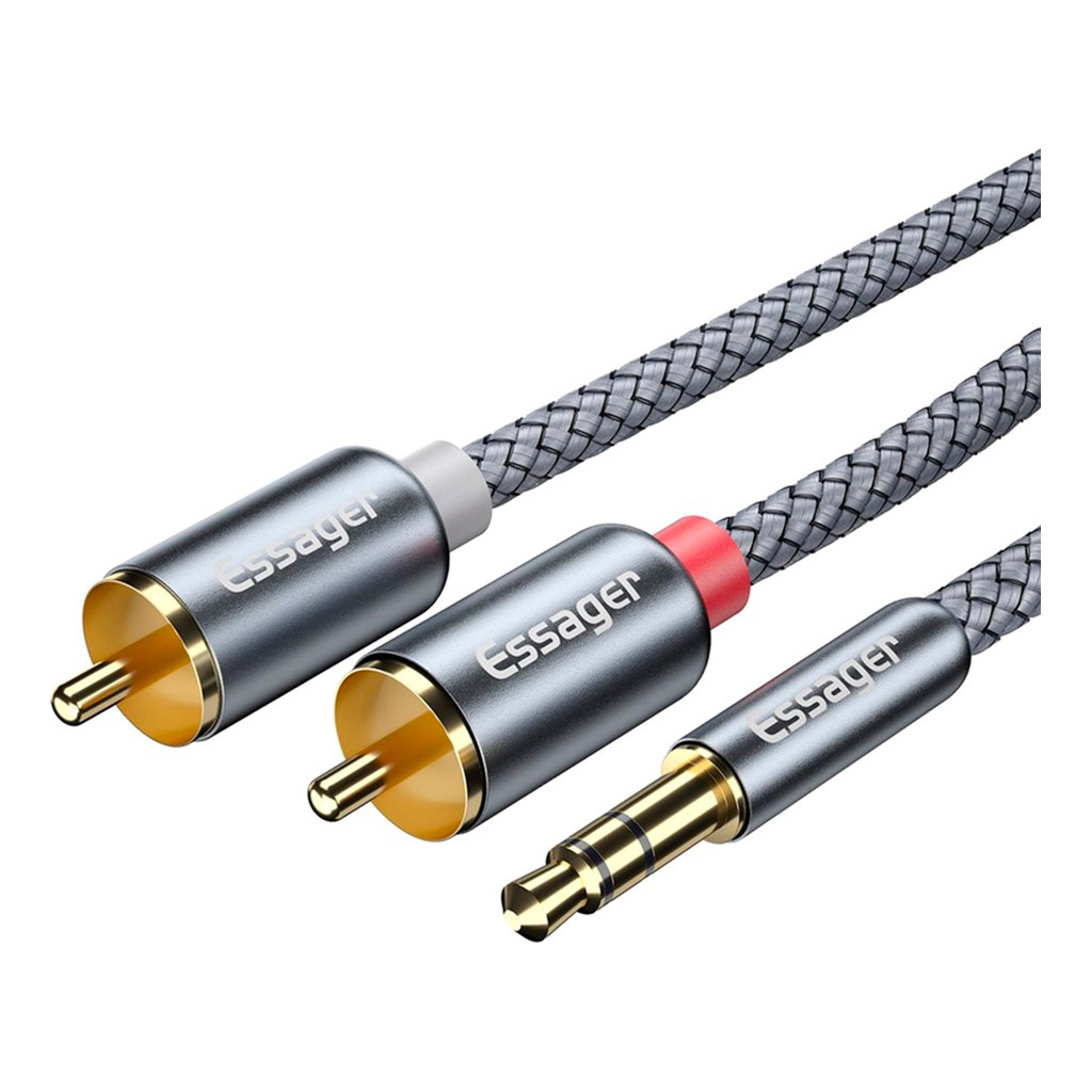 Кабель мультимедійний 3.5mm M to 2xRCA M 1.0m Essager (EYPZJ-MY0H) - зображення 2
