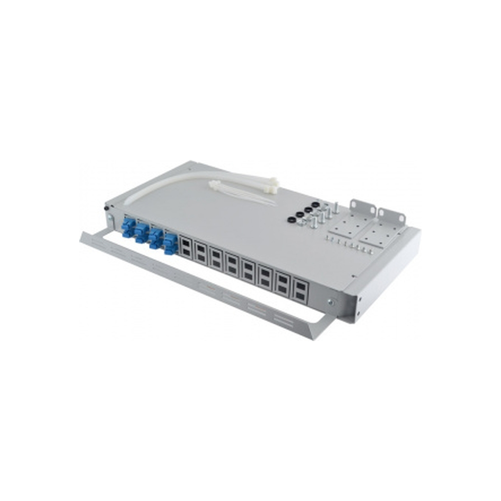 Патч-панель оптична 1U, SC, сплайс касети S400-A Crosver (FOB 19/1-400A/24-1-24-SC) - зображення 2