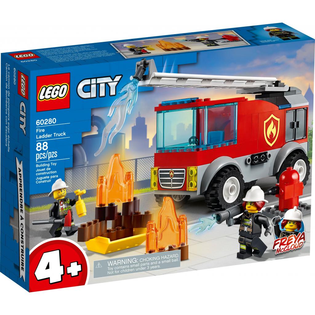 Конструктор LEGO City Fire Пожежна вантажівка з драбиною 88 деталей (60280) - зображення 1