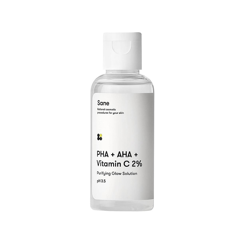 Тонік для обличчя Sane PHA + AHA + Vitamin C 2% Purifying Glow Solution 50 мл (4820266830588) - зображення 1