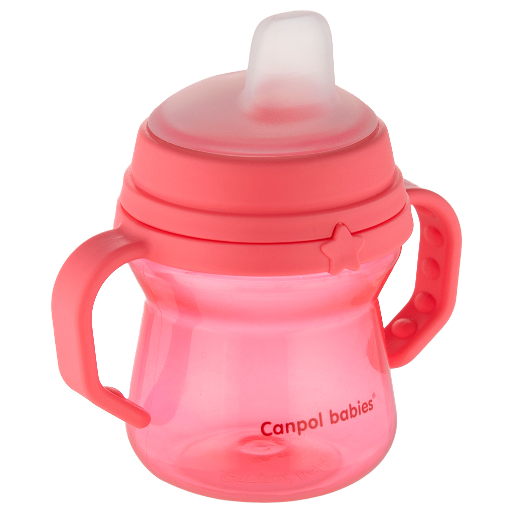 Поїльник-непроливайка Canpol babies з силіконовим носиком FirstCup 150 мл Рожева (56/614_pin) - зображення 2