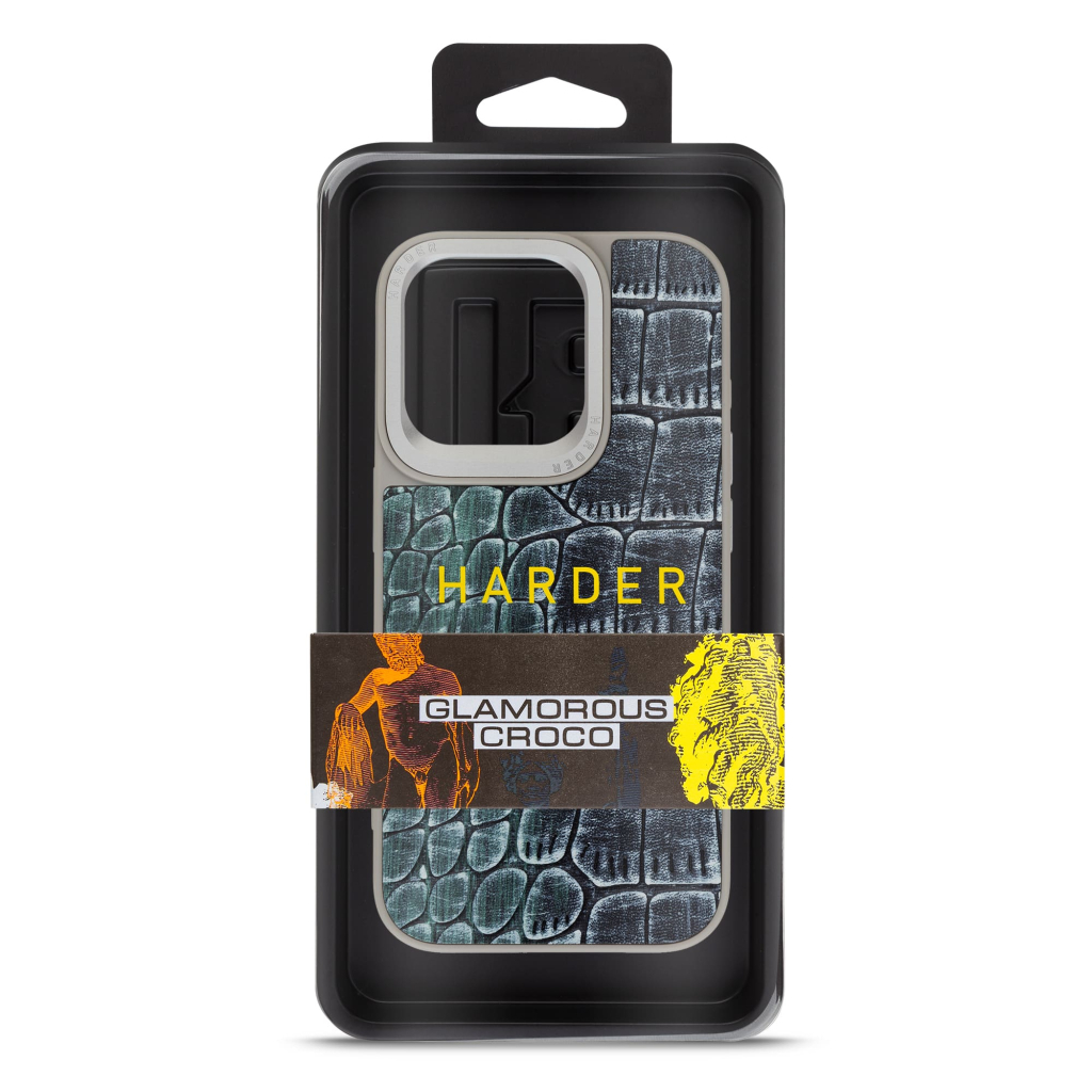 Чохол до мобільного телефона Harder Glamorous Croco Apple iPhone 14 Pro Grey Green (ARM76769) - зображення 3