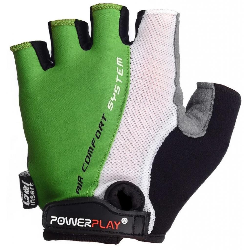 Велорукавиці PowerPlay 5010 White/Green L (5010C_L_Green) - зображення 2