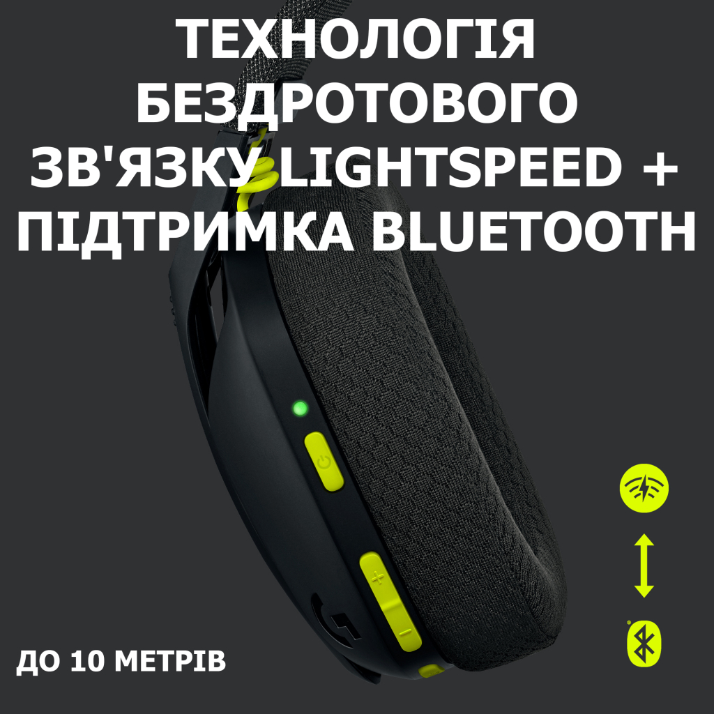 Навушники Logitech G435 Lightspeed Wireless Gaming Headset Black (981-001050) - зображення 2