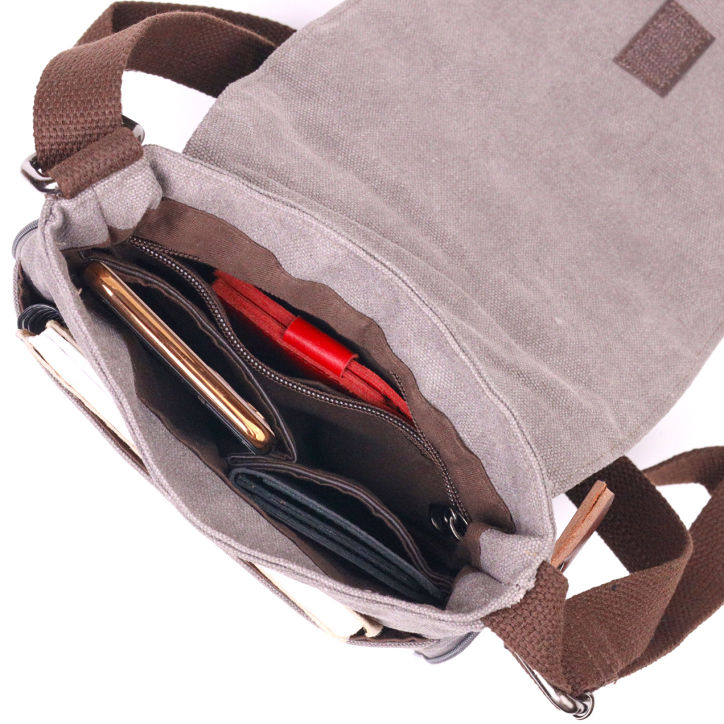 Сумка Vintage Чоловіча з текстилю Сіра (21266) - зображення 6