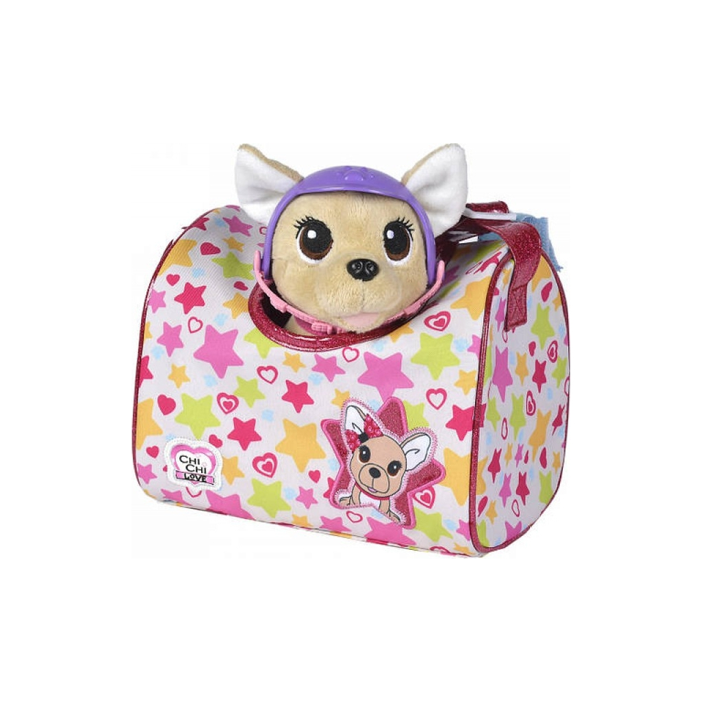 М'яка іграшка Chi Chi Love Собачка Перевозка з сумочкою та захисним шоломом 20 см (5890036) - зображення 1
