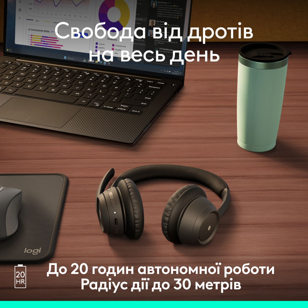 Навушники Logitech Zone 305 for Business Bluetooth Black (981-001458) - зображення 12