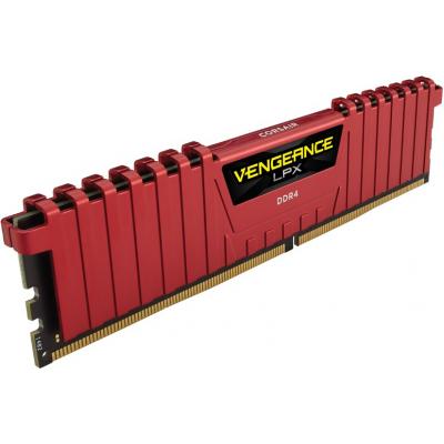 Модуль пам'яті для комп'ютера DDR4 4GB 2400 MHz Vengeance LPX Red Corsair (CMK4GX4M1A2400C14R) - зображення 3