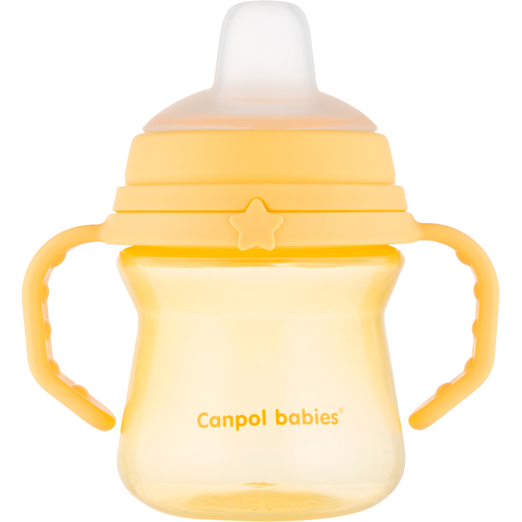 Поїльник-непроливайка Canpol babies з силіконовим носиком FirstCup 150 мл Жовта (56/614_yel) - зображення 1