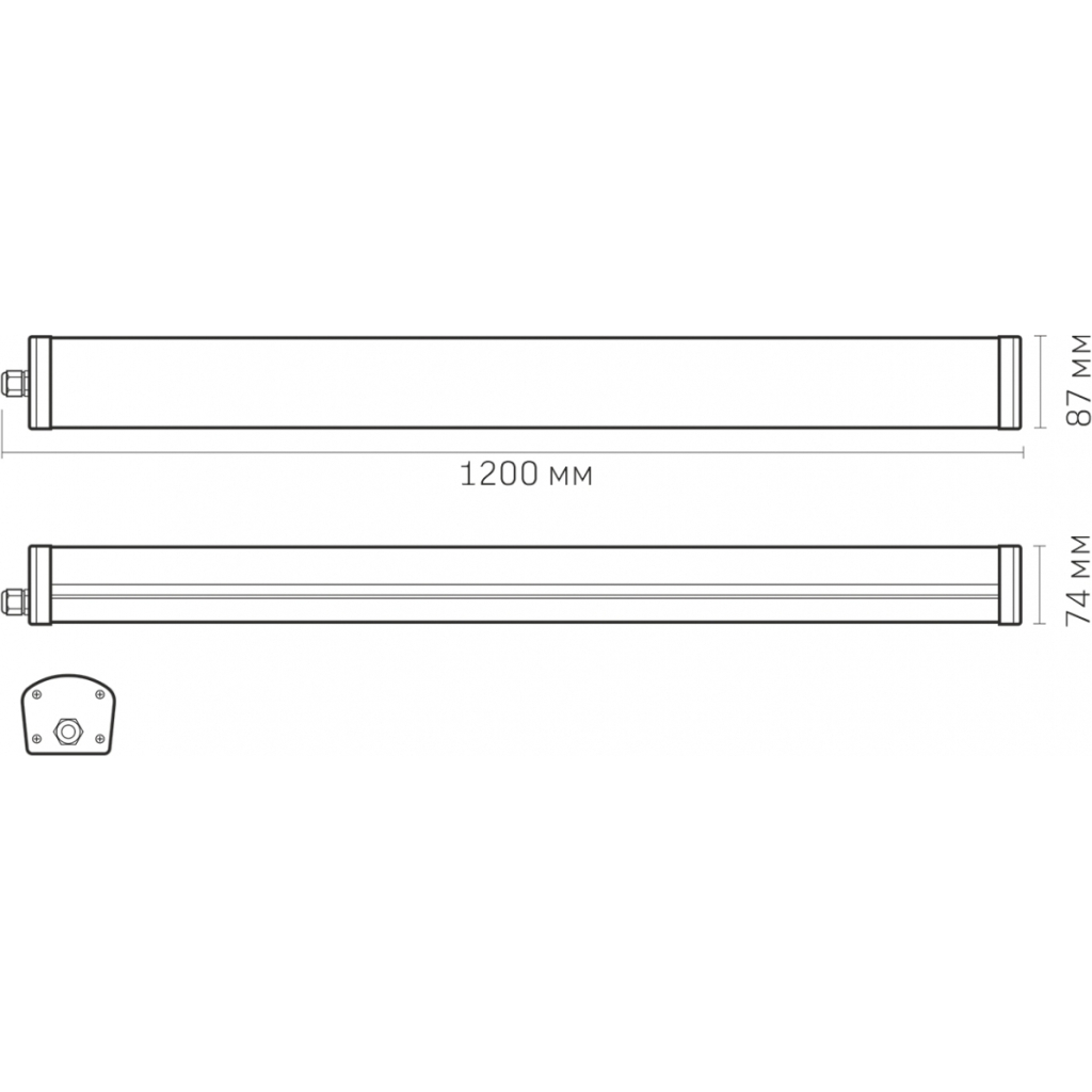 Світильник Videx IP65 лінійний 48W 1.2М 4000K (VLE-BNW-48124) - зображення 6