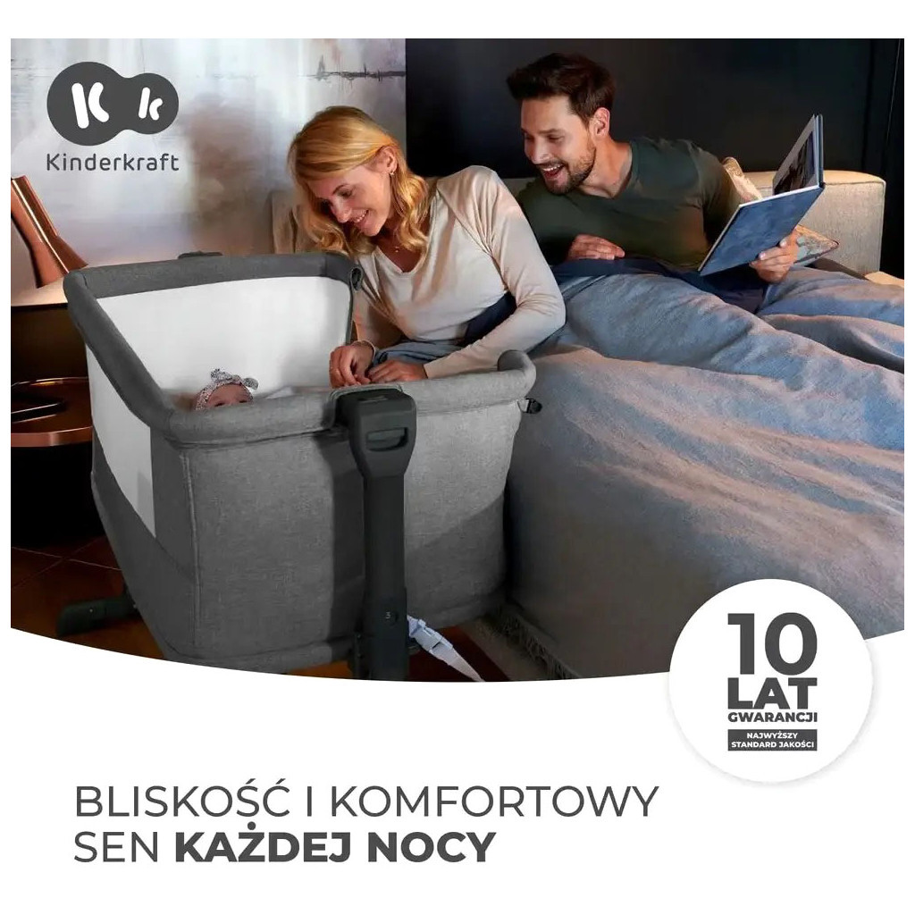 Ліжечко Kinderkraft Приставне ліжечко-люлька Neste Grow Beige (5902533923014) - зображення 7