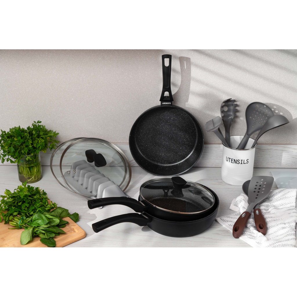 Сковорода Ardesto Gemini Livorno, 24см, алюміній, чорний (AR1224A) - зображення 5