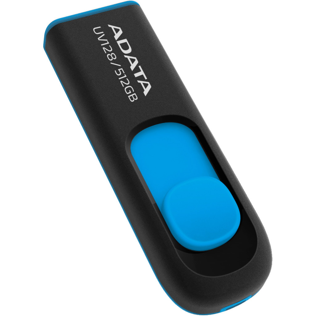 USB флеш накопичувач ADATA 512GB AUV 128 Black/Blue USB 3.2 (AUV128-512G-RBE) - зображення 2