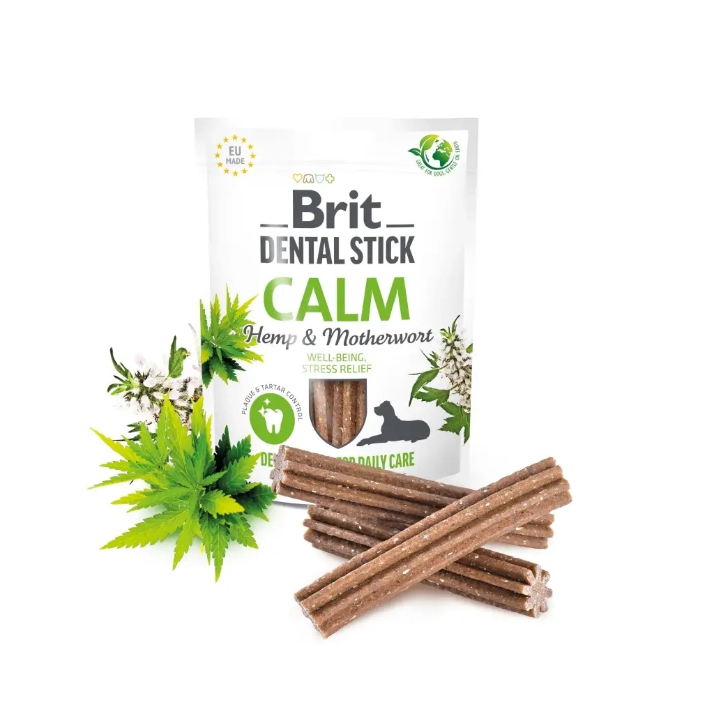 Ласощі для собак Brit Dental Stick Calm заспокійливі, конопля та пустирник 251 г (8595602564385) - зображення 2