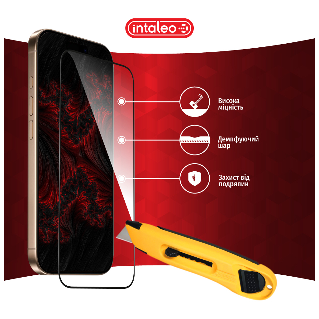 Скло захисне Intaleo Full Glue Apple iPhone 16 Pro Black (1283126593802) - зображення 5