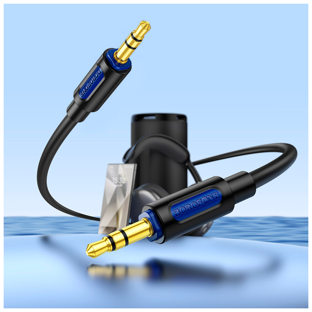 Кабель мультимедійний 3.5mm M to 3.5mm M 1.0m silicone black BOROFONE (6941991114373) - изображение 6