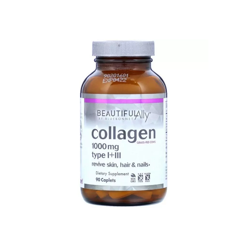 Вітамінно-мінеральний комплекс Bluebonnet Nutrition Колаген 1000 мг, Beautiful Ally, Collagen Type I + III, 90 капсул (BLB1516) - зображення 3