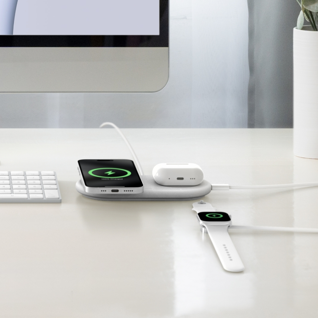Зарядний пристрій Belkin 2in1 15W Pad Qi2 white (WIZ021VFWH) - зображення 10