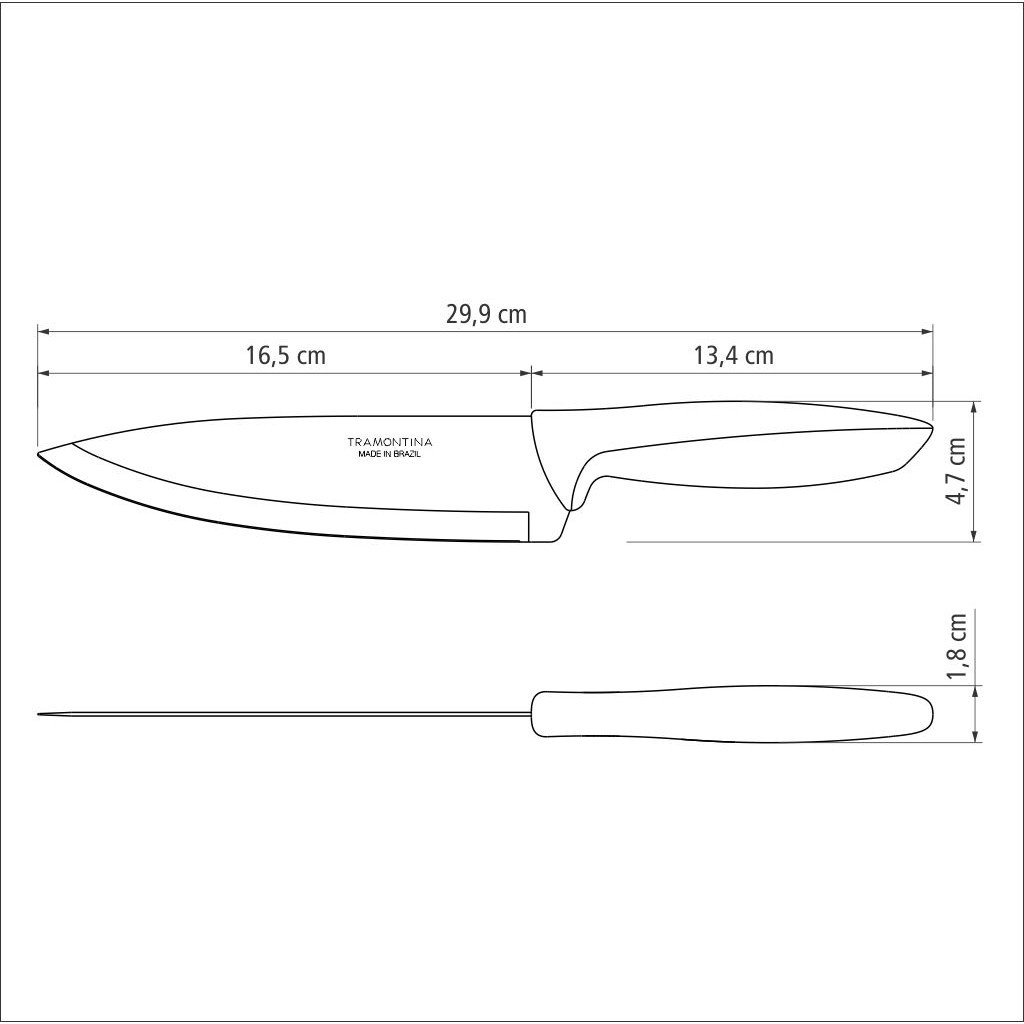 Кухонний ніж Tramontina Plenus Black Chef 178 мм (23426/107) - зображення 5