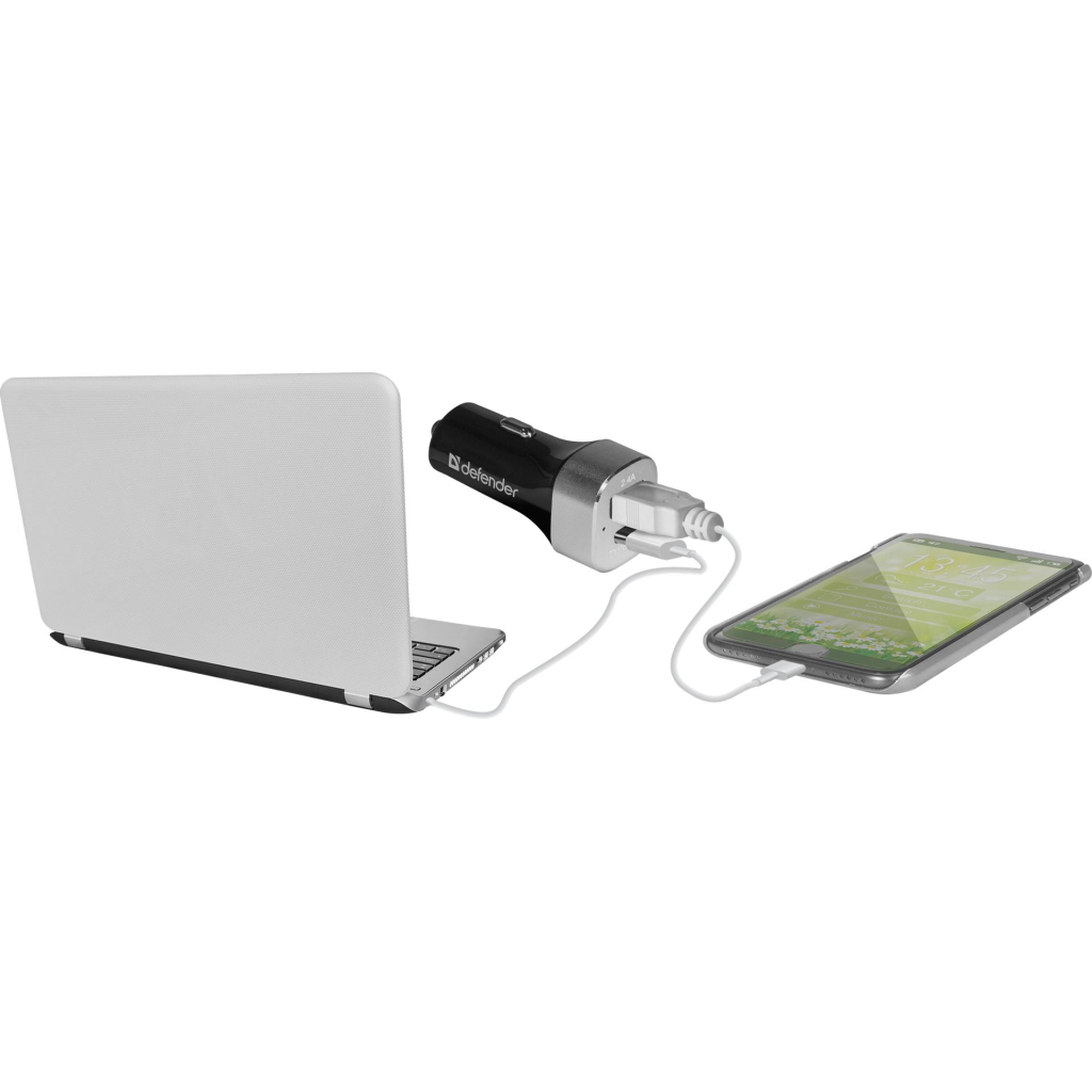 Зарядний пристрій Defender UCG-01 авто, 1 порт USB + TypeC, 5V / 5.4A (83569) - зображення 3