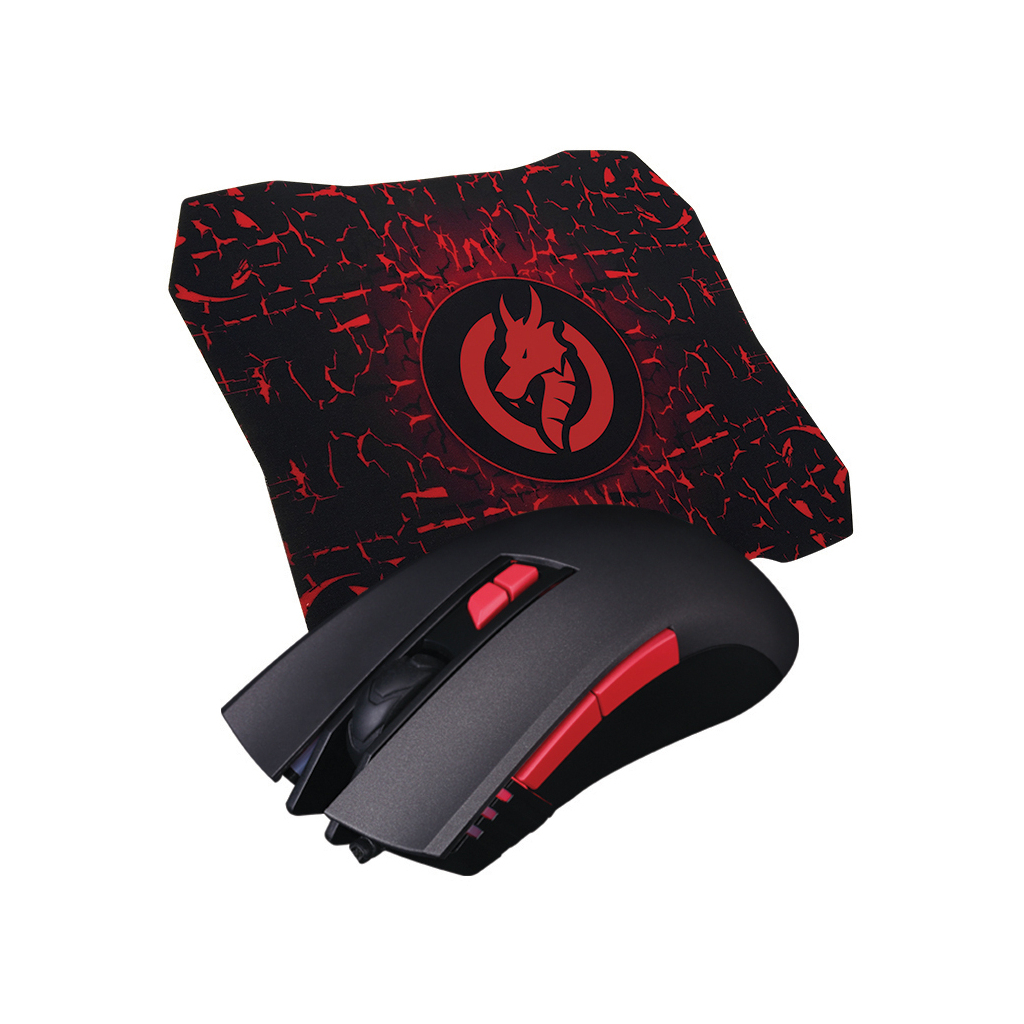 Мишка Piko FX72 USB Black + килимок для мишки (1283126489495) - зображення 1