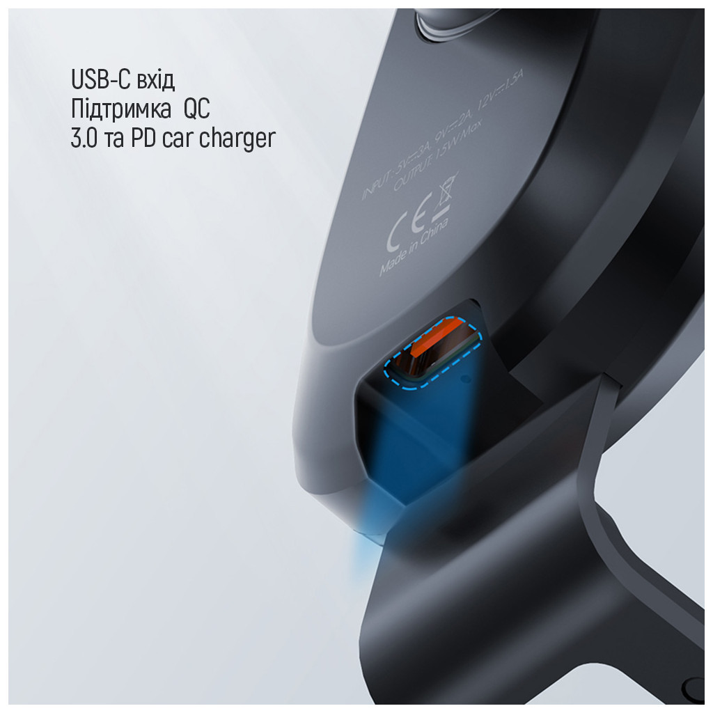 Зарядний пристрій ColorWay Air Vent Car Wireless Charger 15W Black (CW-CHAW038Q-BK) - изображение 10