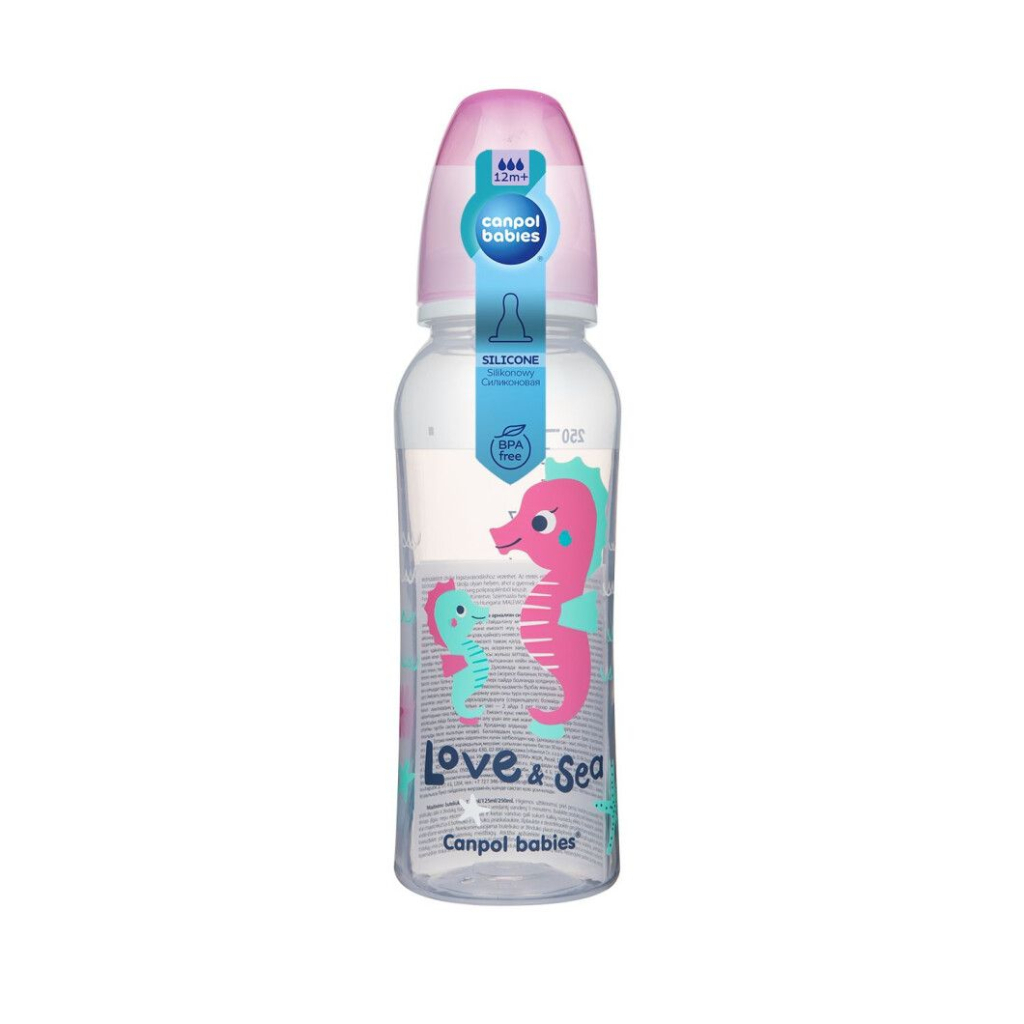 Пляшечка для годування Canpol babies PP LOVE&SEA 250 мл рожева (59/400_pin) - зображення 2