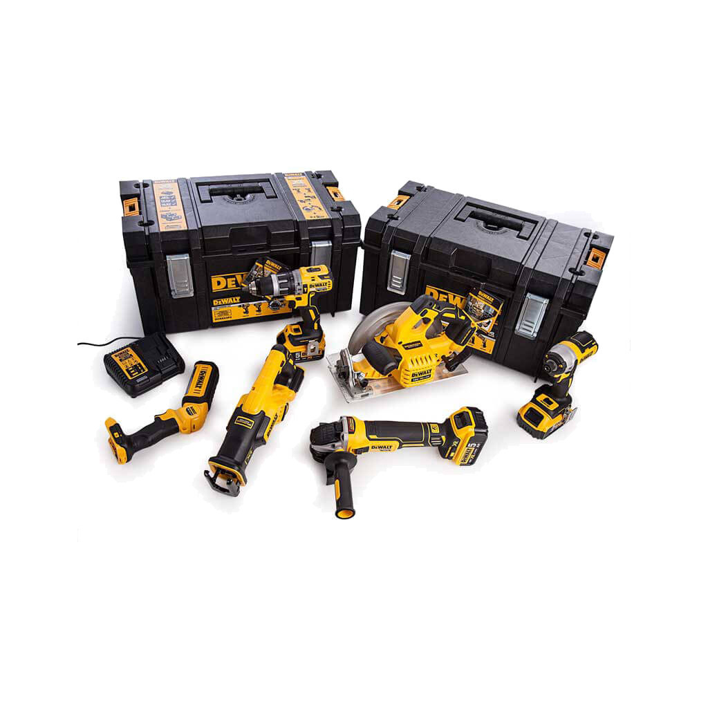 Набір електроіструментів DeWALT 6 од., 3*5Ah, 2 кейси TOUGH SYSTEM (DCK623P3) - изображение 5