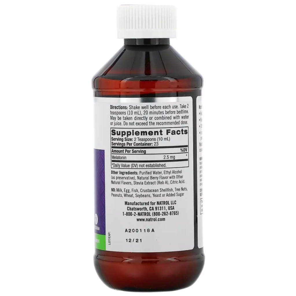 Амінокислота Natrol Мелатонін рідкий, 2,5 мг, смак ягід, Liquid Melatonin, 237 мл (NTL-07405) - зображення 2