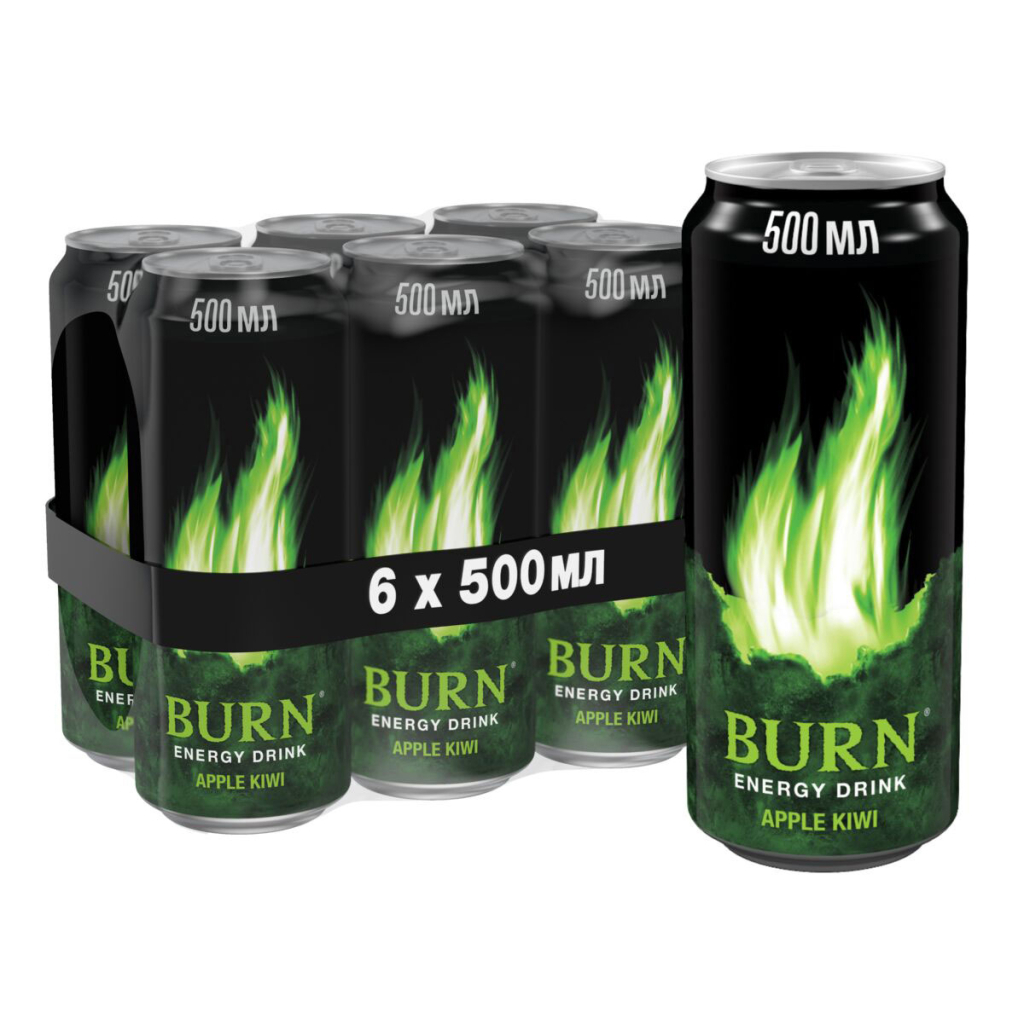 Енергетичний напій Burn Яблуко Ківі Безалкогольний сильногазований 500 мл (5060466510982) - зображення 2