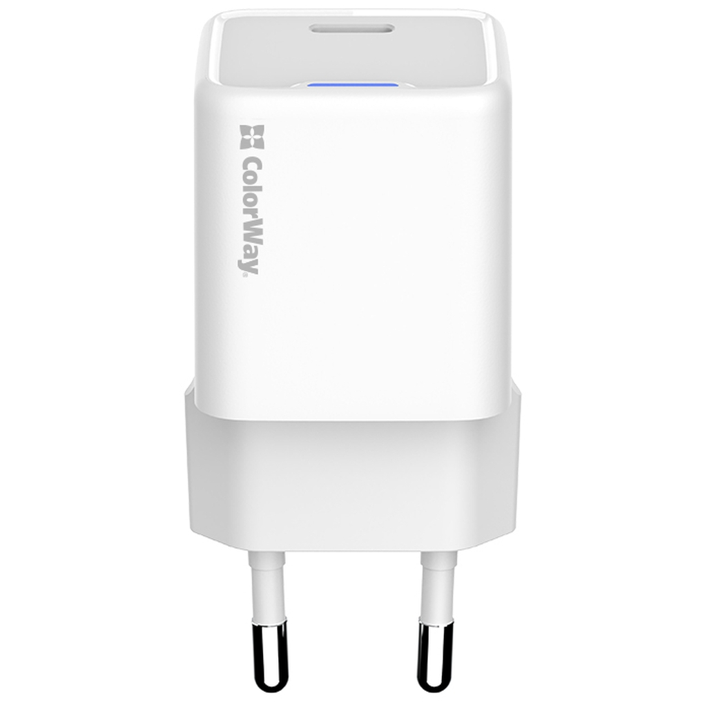 Зарядний пристрій ColorWay C101C GaN Mini 20W PD PPS USB-C white (CW-CHS059PD-WT) - изображение 3