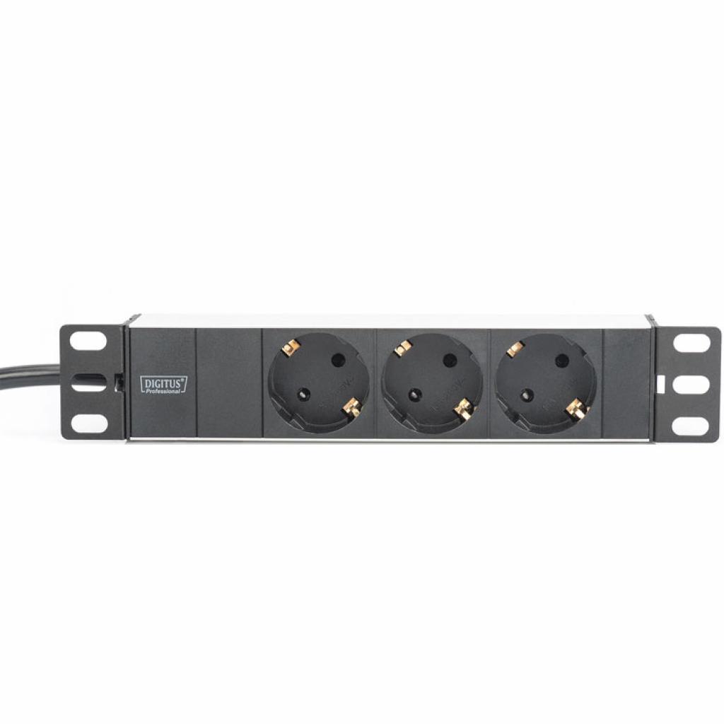 Силовий блок Digitus 10" 1U, 16A, 230V 3xSchuko, вилка Schuko (DN-95411) - изображение 2