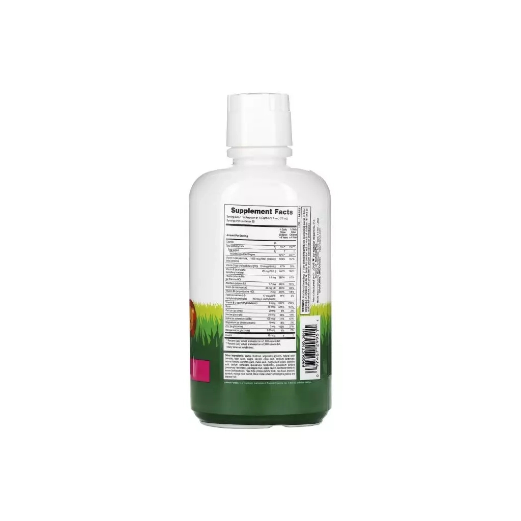 Мультивітамін Natures Plus Рідкі Дитячі Мультивітаміни, Тропічний смак, Animal Pa (NAP-29951) - изображение 2