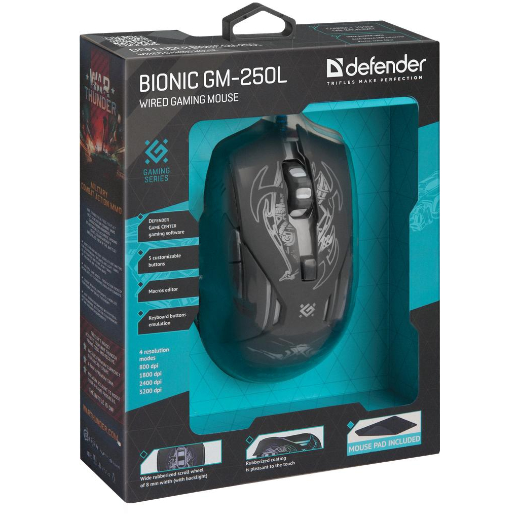 Мишка Defender Bionic GM-250L Black (52250) - зображення 7