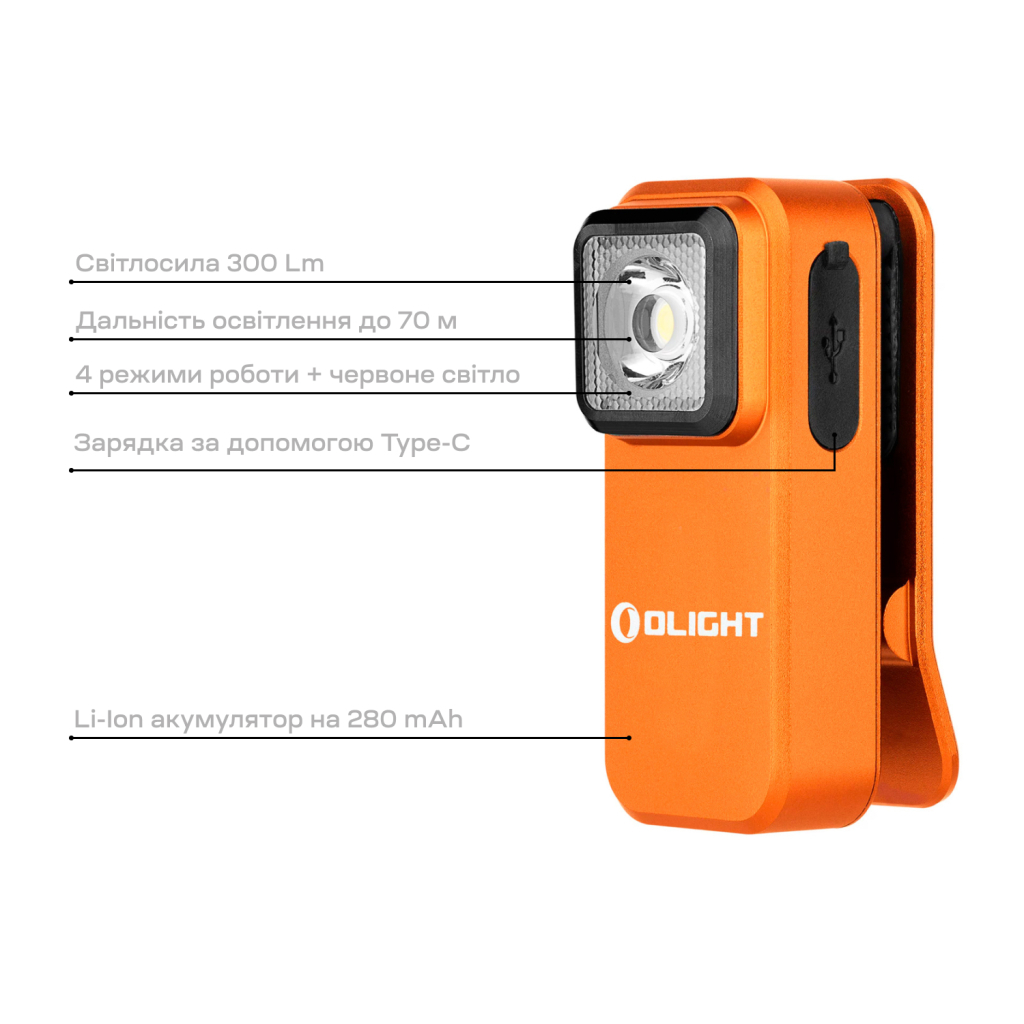 Ліхтар Olight Oclip Orange (0.0000.0941) - зображення 11