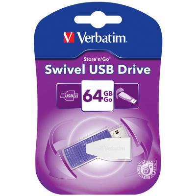 USB флеш накопичувач Verbatim 64GB STORE'N'GO SWIVE VIOLET USB 2.0 (49816) - зображення 6