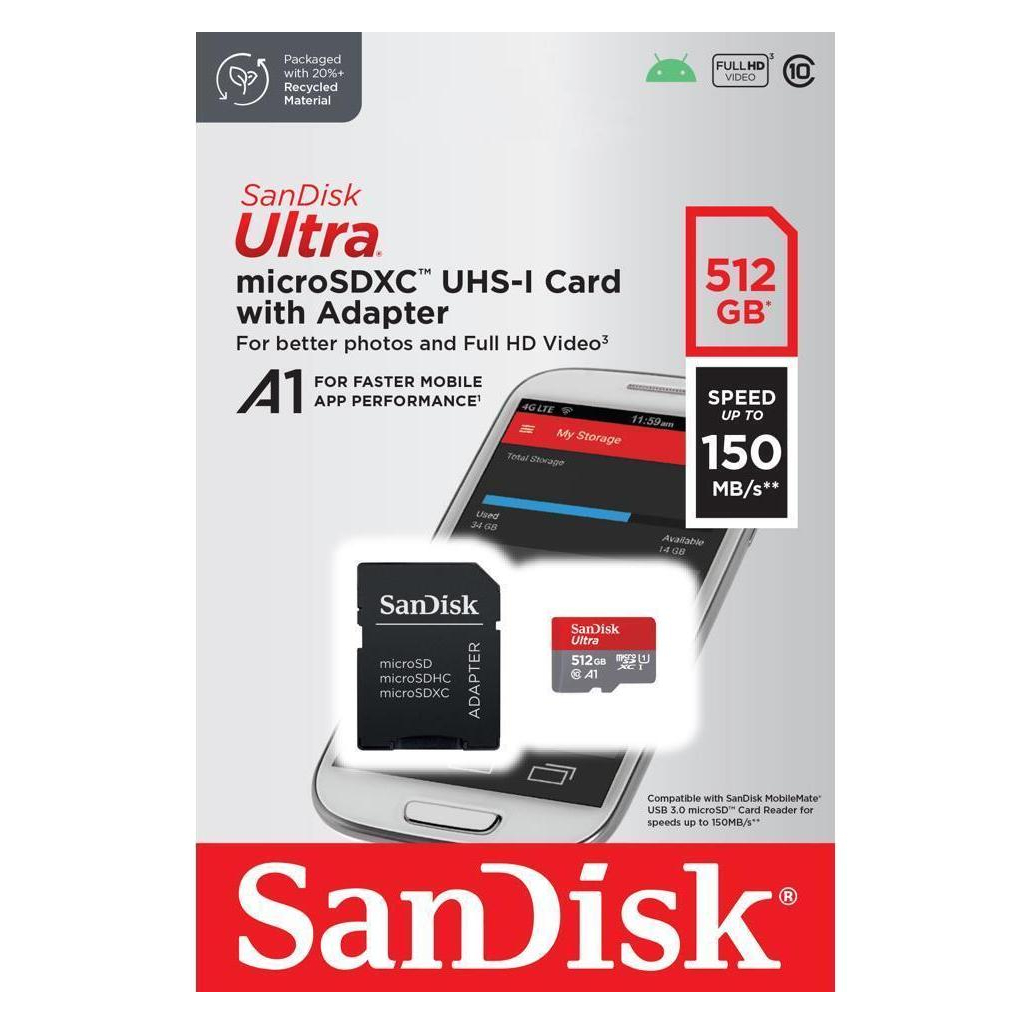 Карта пам'яті SanDisk 512GB microSDXC class 10 UHS-I Ultra (SDSQUAC-512G-GN6MA) - зображення 3