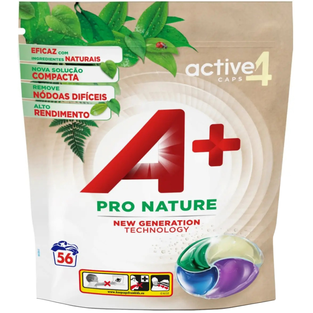 Капсули для прання A+ Pro Nature 4 в 1 56 шт. (8435495830788) - зображення 1