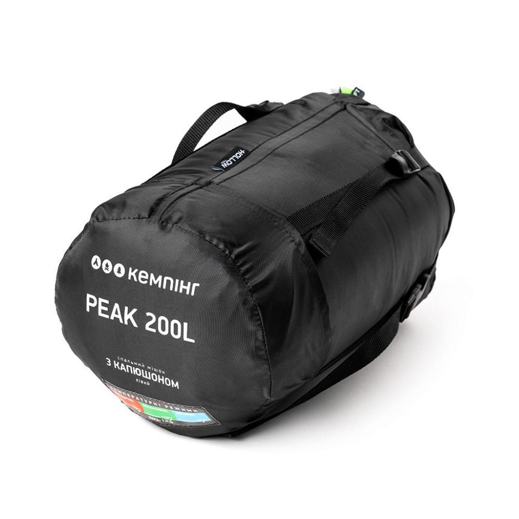 Спальний мішок Кемпінг Peak 200L з капюшоном Green (4823082714995) - зображення 8
