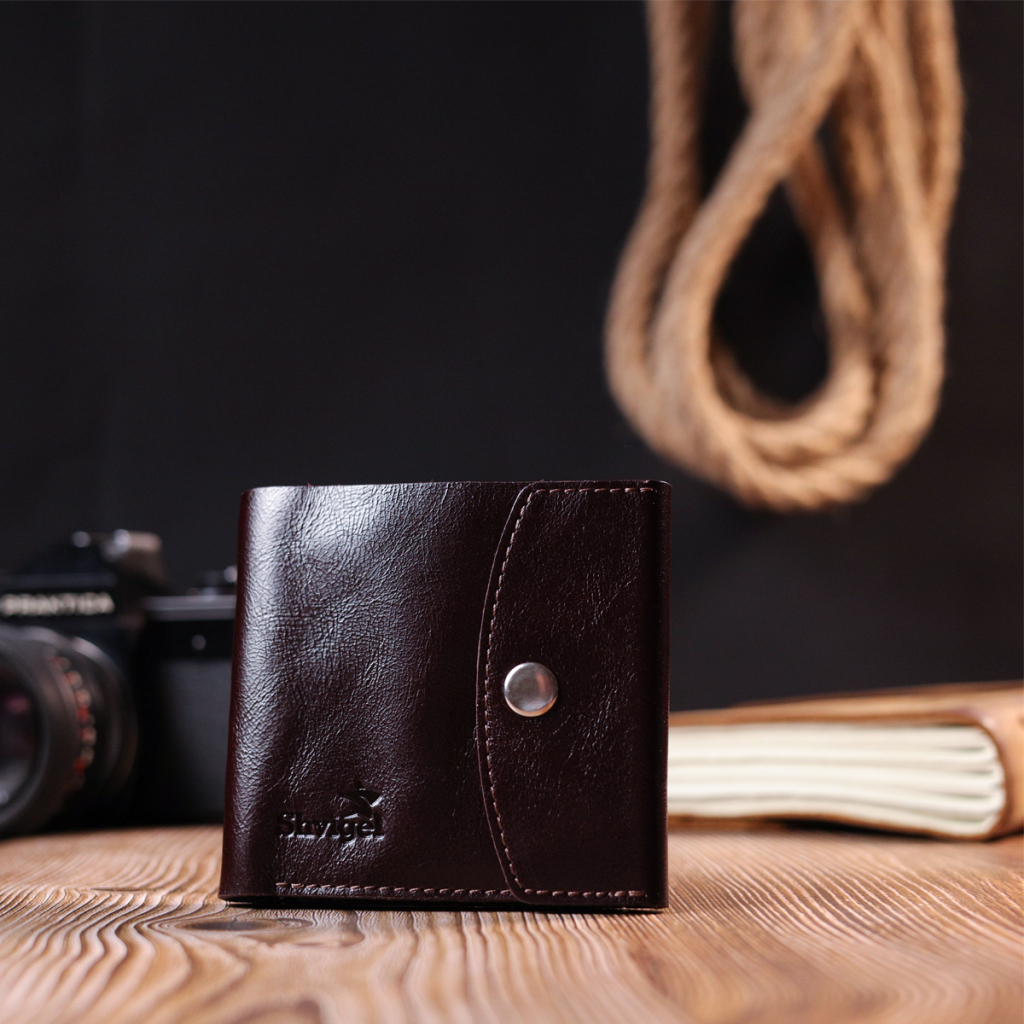 Портмоне Shvigel З натуральної шкіри Коричневе (16621) - зображення 8