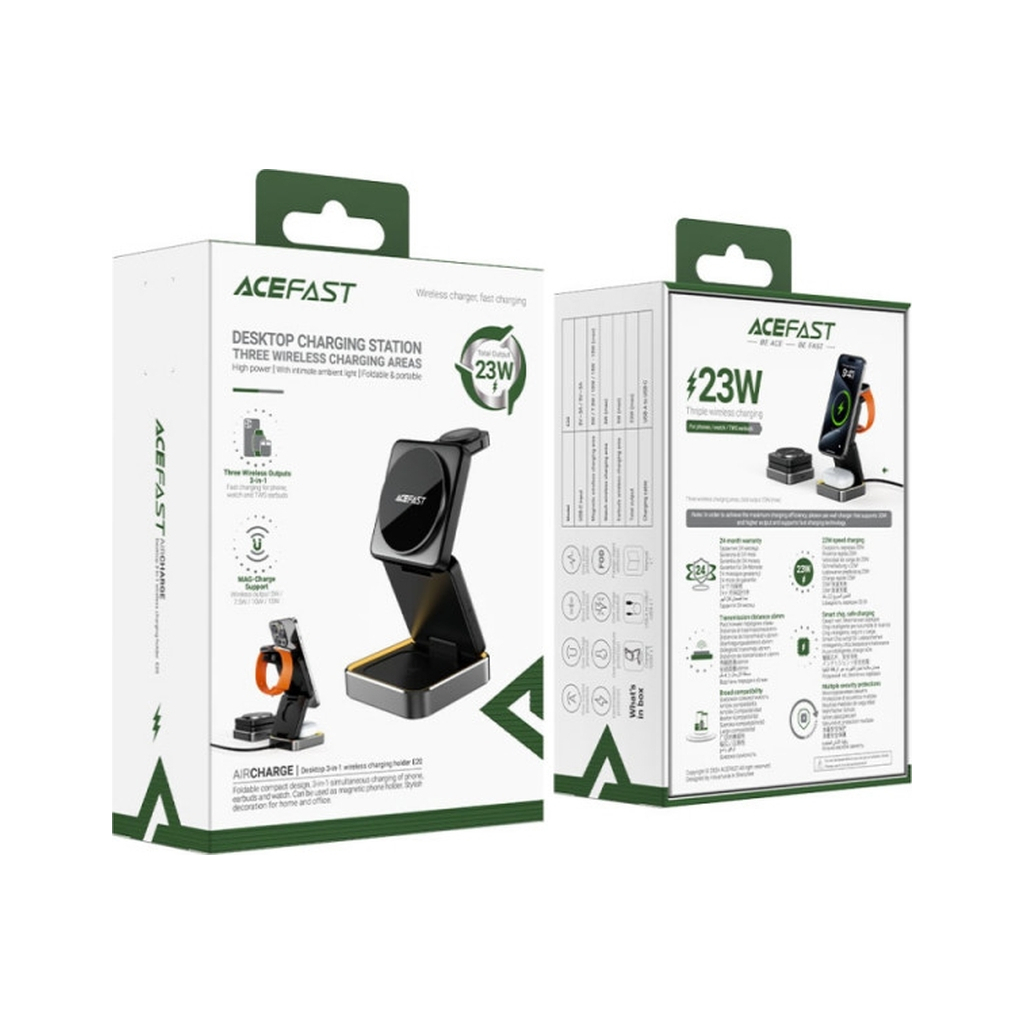 Зарядний пристрій Acefast Wireless QI 3in1 15W E20 (6974316283478) - зображення 5