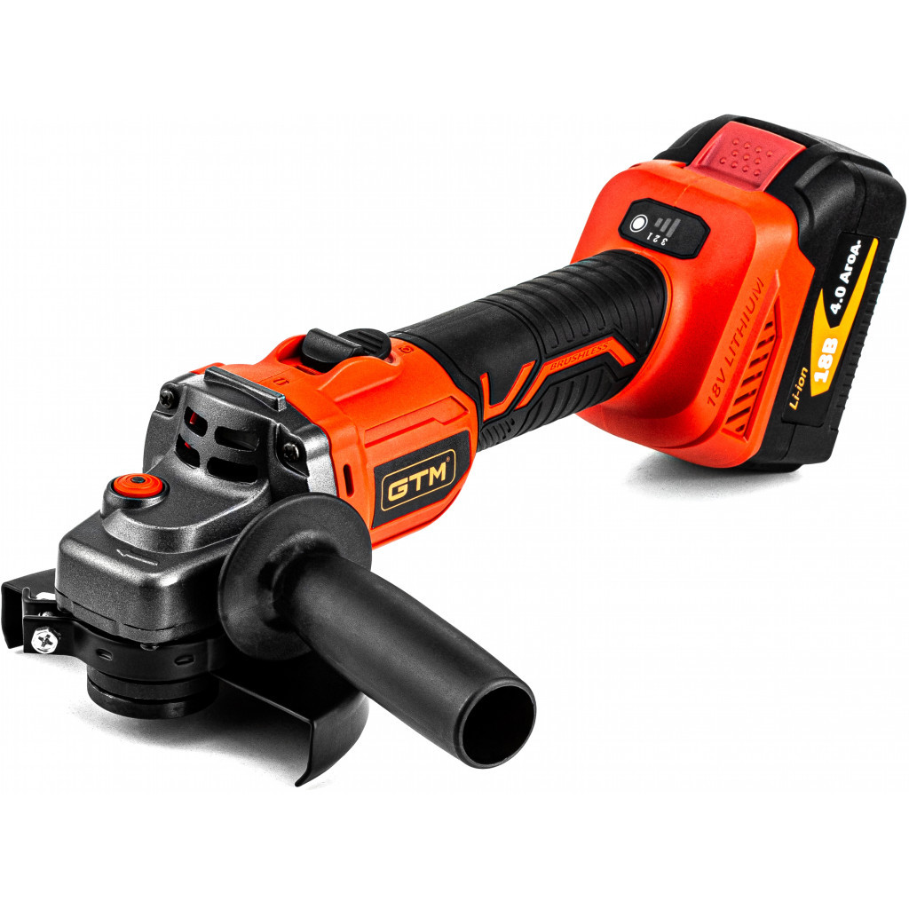 Шліфувальна машина GTM AGC18/125BL, 125мм, 18В, 3000-8500об/хв (без АКБ та ЗП) (AGC18/125BL_BARE TOOL) - зображення 1