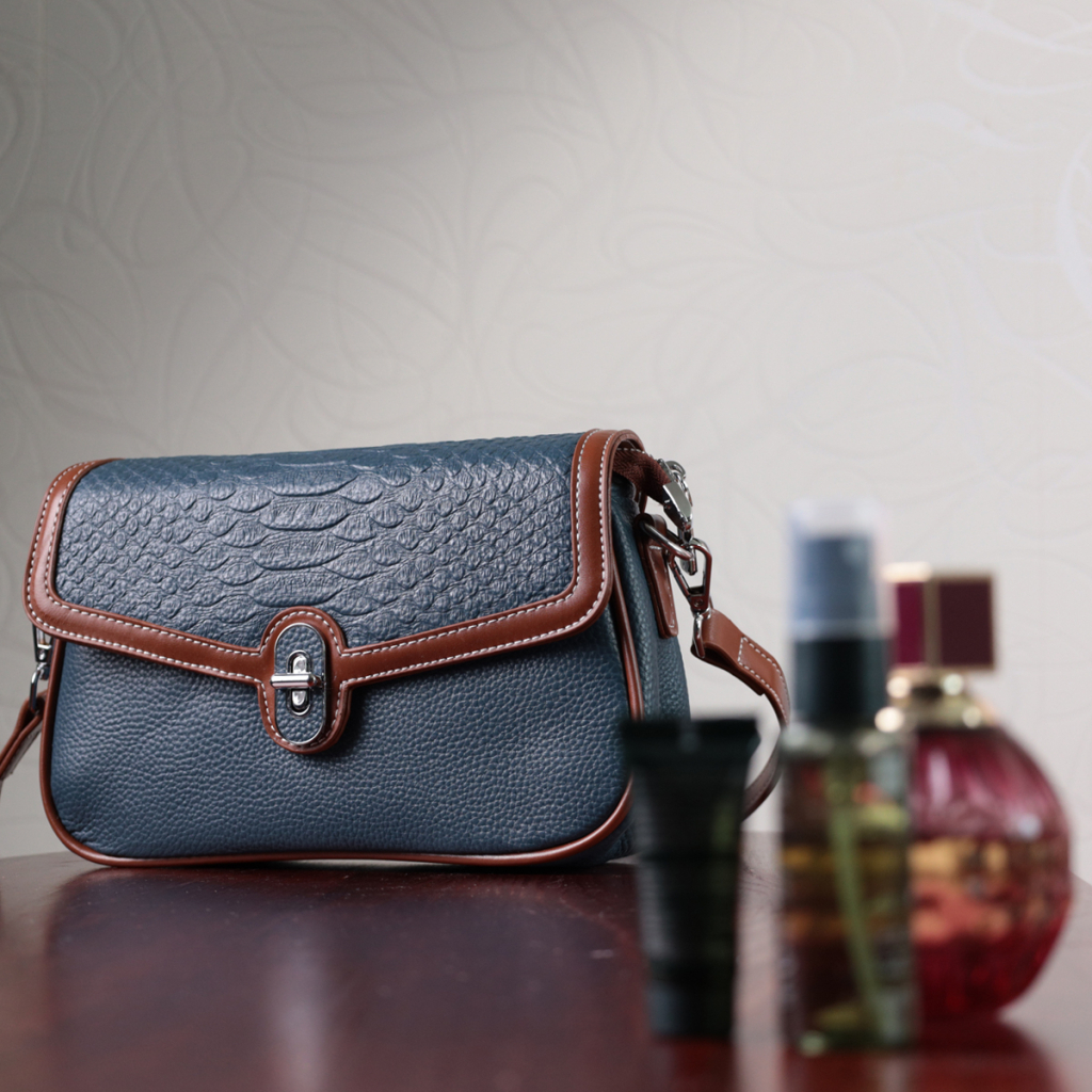 Сумка Vintage З натуральної шкіри Синя (22622) - зображення 11