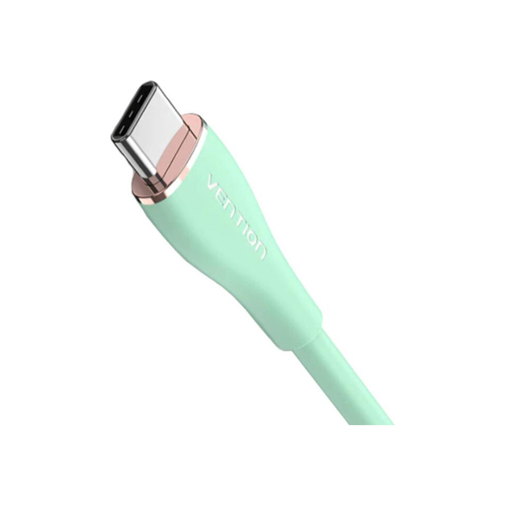 Дата кабель USB-C to USB-C 1.0m USB2.0 100W (20V/5A) Light Green Silicone VENTION (TAWGF) - picture 3