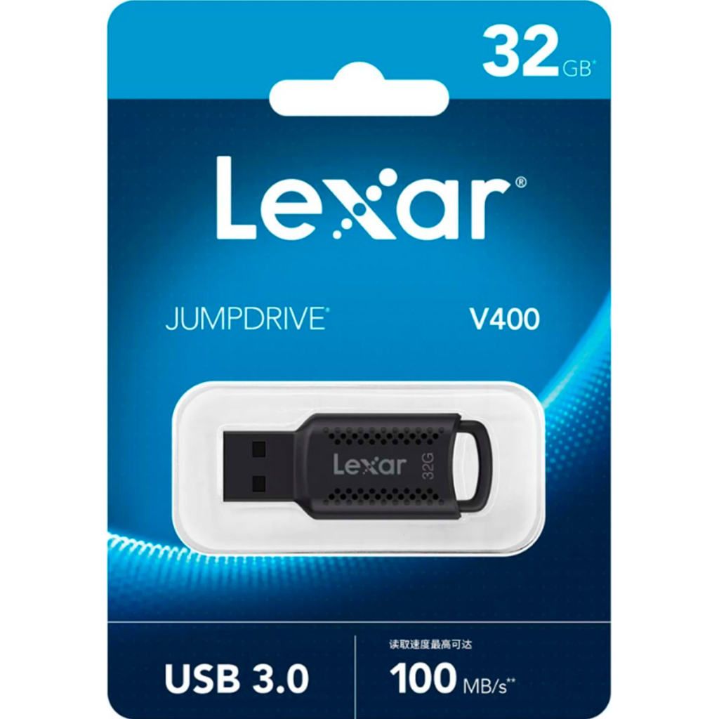 USB флеш накопичувач Lexar 32GB JumpDrive V400 Black USB 3.0 (LJDV400032G-BNBNG) - зображення 4