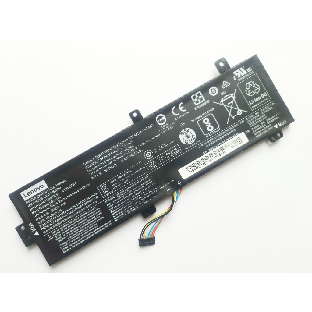 Акумулятор до ноутбука Lenovo IdeaPad 510-15 L15L2PB4, 5055mAh (39Wh), 2cell, 7.72V, Li-io (A47692) - зображення 2