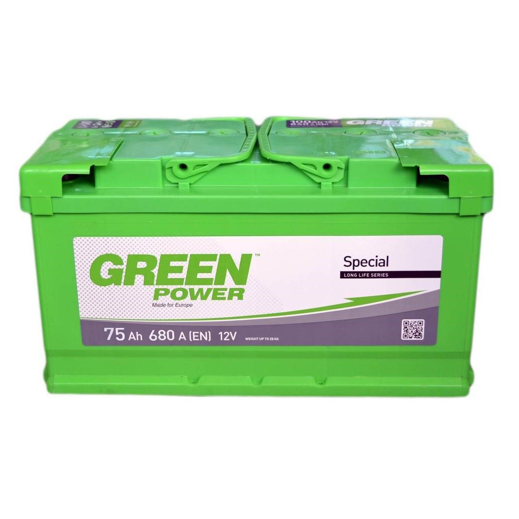 Акумулятор автомобільний GREEN POWER Standart 75Ah (+/-) (680EN) - зображення 1