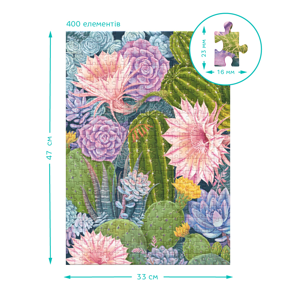 Пазл DoDo Easy-L Ботаніка. Кактуси та сукуленти (300613) - picture 6