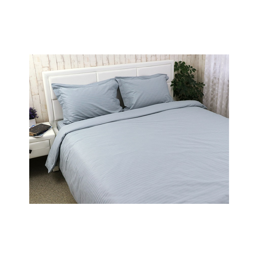 Постільна білизна Руно Сатин-страйп євро (845.50ДУ_Французький сірий) - зображення 2