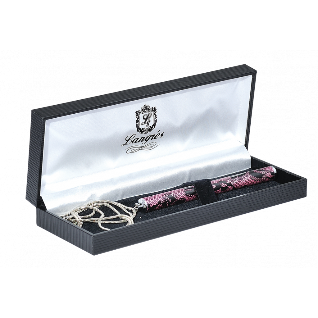 Ручка кулькова Langres з ланцюжком Lace Рожевий корпус в подарунковому футлярі (LS.402027-10) - зображення 2